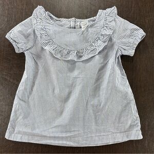 Carter's Blue/White Striped Dress Shirt with Ruffled Collar Sz 4T